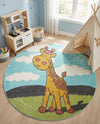 Wonder Tykes Collection Area Rug -  Frolic Round Blue  lifestyle 43