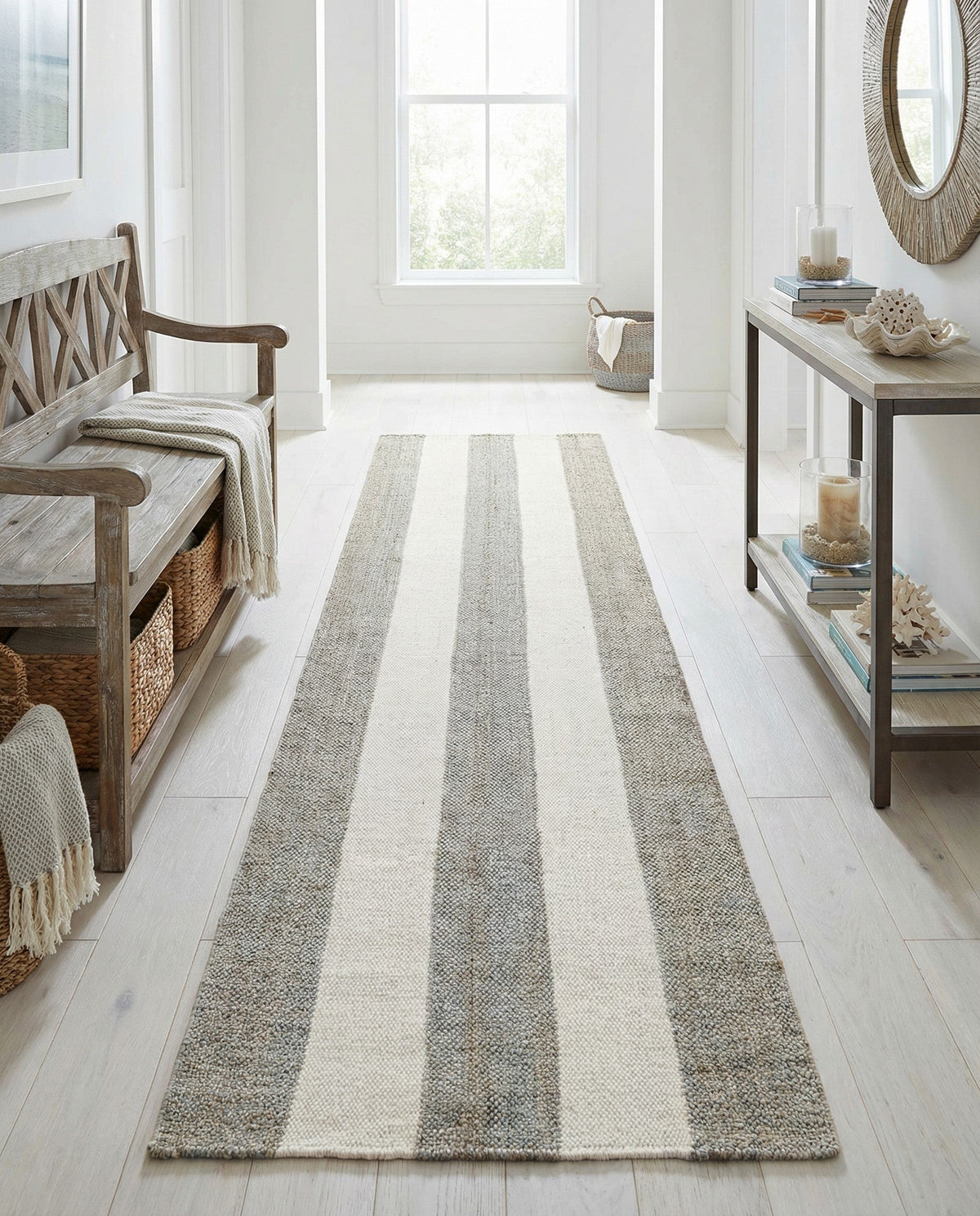 Martha's Vineyard Blueprints Collection Area Rug - Edgartown Runner Gray  lifestyle 143