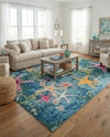 Sorrento Shores Collection Area Rug - Positano Rectangle Navy Blue  lifestyle 39