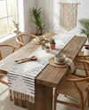 Thar Cotton Collection Area Rug - Jaisalmer (White) Table Runner White  lifestyle 74