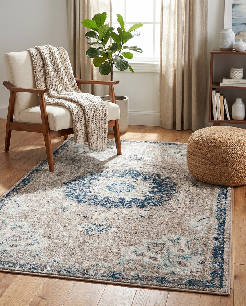 Brighton Terrace Collection Area Rug - Hove (Gray) Rectangle Gray  lifestyle 14