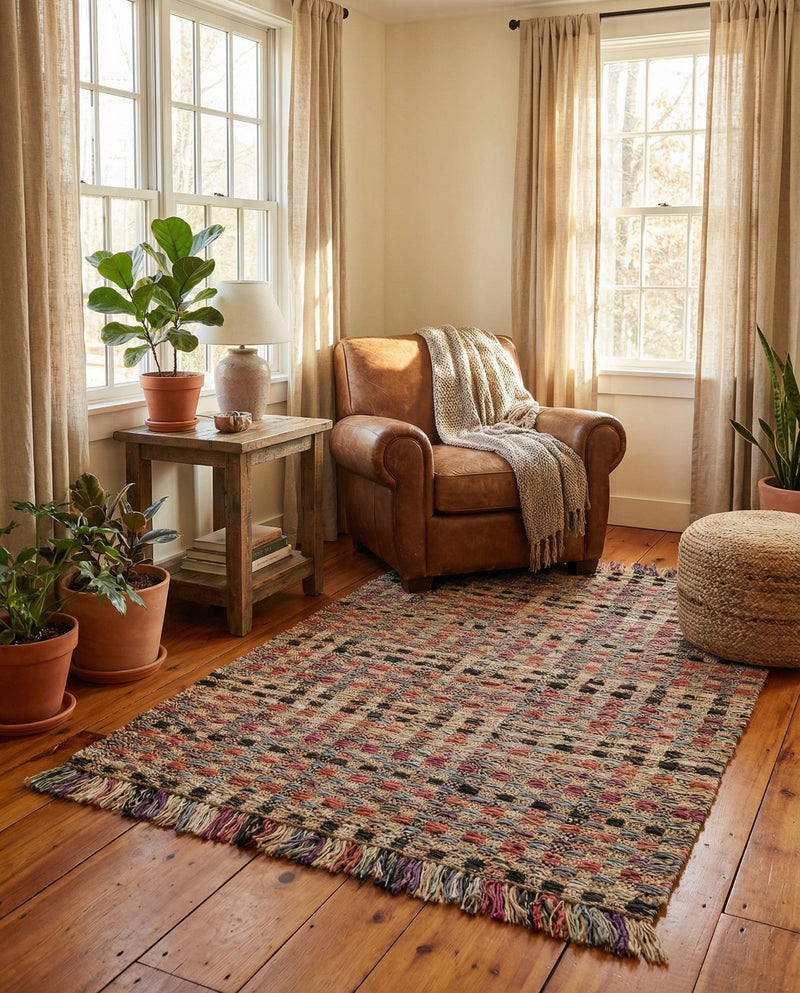 Savannah Jute Collection Area Rug - Malibu Rectangle Multi  lifestyle 13