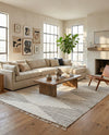 Thar Cotton Collection Area Rug - Jaisalmer (White) Rectangle White  lifestyle 7