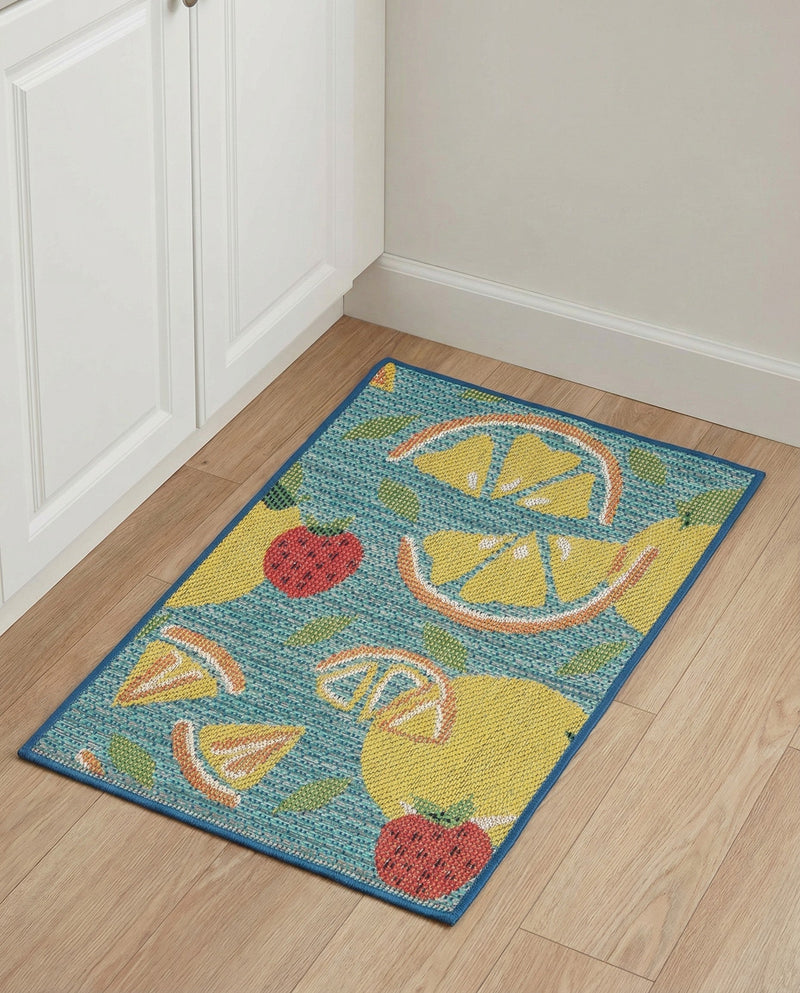 Coastal Terrace Collection Area Rug -  Cove Rectangle Blue  lifestyle 5