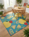 Coastal Terrace Collection Area Rug -  Cove Square Blue  lifestyle 54