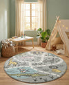 Wonder Tykes Collection Area Rug -  Enigma Round Gray  lifestyle 59