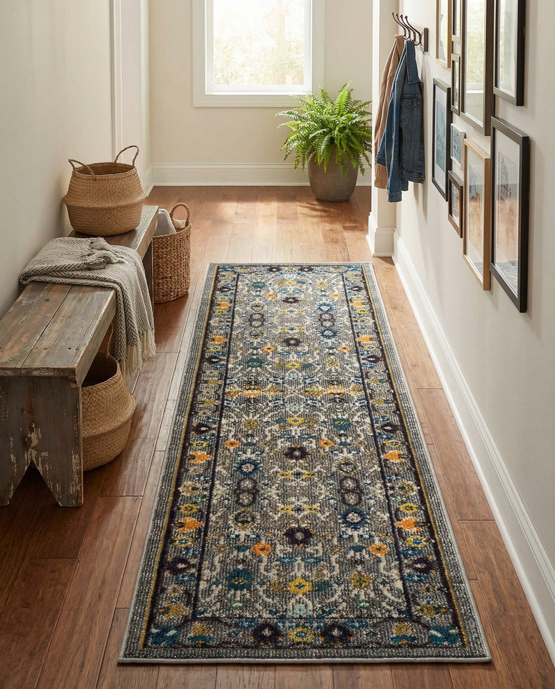 Chateau Elegance Collection Area Rug -  Luxembourg Runner Gray  lifestyle 65