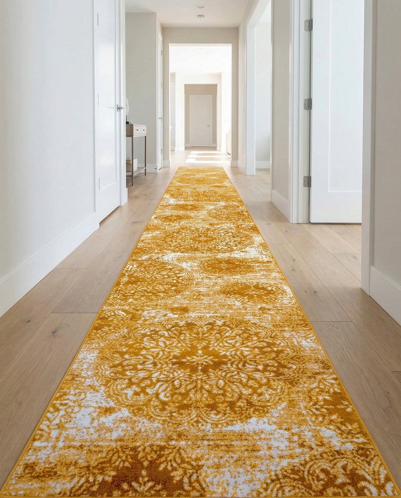 Riviera Elegance Collection Area Rug -  Monaco (Yellow) Runner Yellow  lifestyle 78