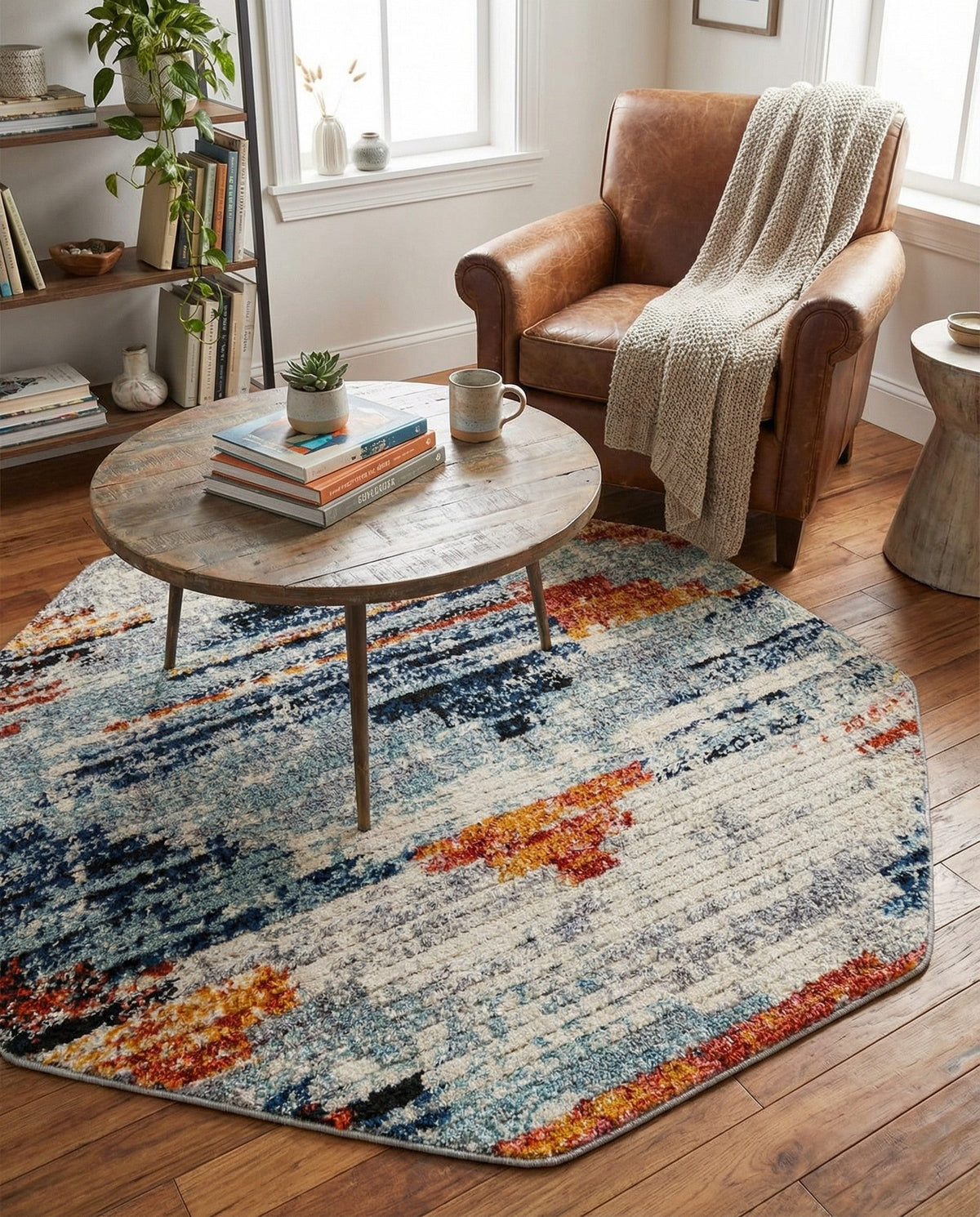Santa Fe Trails Collection Area Rug -  Arroyo Octagon Multi  lifestyle 85