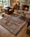 Eden Oasis Collection Area Rug -  Tranquility (Chocolate Brown) Rectangle Chocolate Brown  lifestyle 5