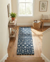 Berber Lattice Shag Collection Area Rug - Atlas (Navy Blue) Runner Navy Blue  lifestyle 81