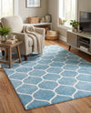 Trellis Mosaic Collection Area Rug -  Pergolatown (Light Blue) Rectangle Light Blue  lifestyle 19