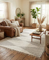 Thar Cotton Collection Area Rug - Jaisalmer (White) Rectangle White  lifestyle 10