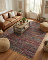 Thar Cotton Collection Area Rug - Alleppey Rectangle Multi Black  lifestyle 20