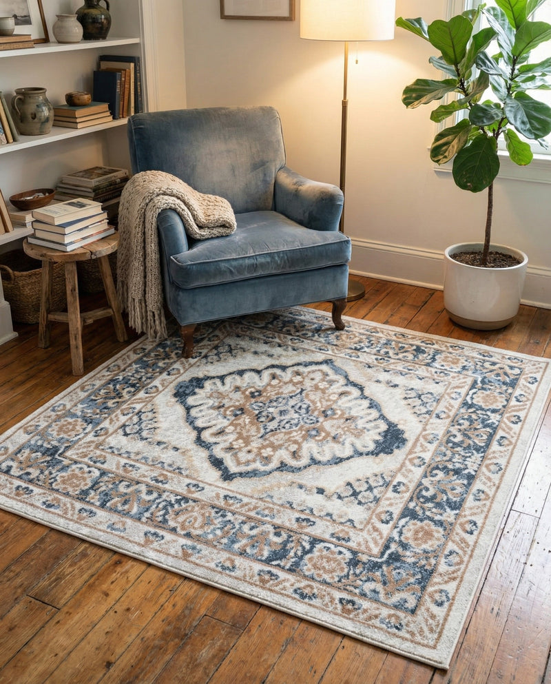 Cambridge Classics Collection Area Rug -  Magdalene (Cream) Square Cream  lifestyle 39