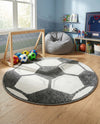 Wonder Tykes Collection Area Rug -  Mirth Round Black and White  lifestyle 9