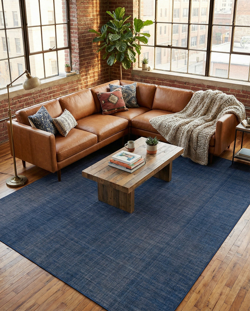 Soho Elegance Collection Area Rug - Chelsea (Navy Blue) Rectangle Navy Blue  lifestyle 5