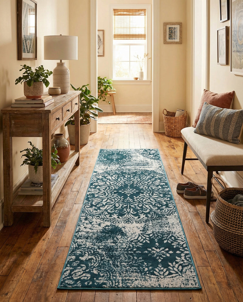 Riviera Elegance Collection Area Rug -  Monaco (Blue) Runner Blue  lifestyle 41