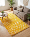 Berber Lattice Shag Collection Area Rug - Atlas (Yellow) Rectangle Yellow  lifestyle 14