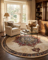 Eden Oasis Collection Area Rug -  Tranquility (Cream) Round Cream  lifestyle 51