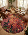 Autumnal Tapestry Collection Area Rug -  Chromaticville Round Multi  lifestyle 45