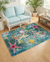 Sorrento Shores Collection Area Rug - Positano Rectangle Navy Blue  lifestyle 20