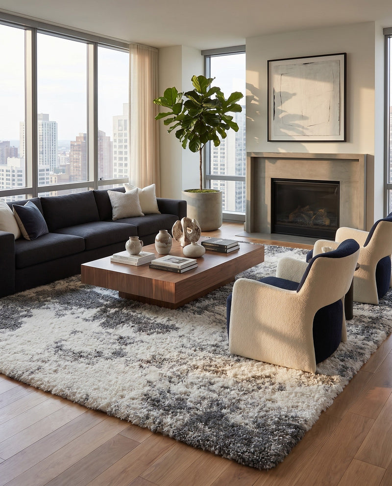 Cozy Haven Shag Collection Area Rug -  Tranquility (Smoke Gray) Rectangle Smoke Gray  lifestyle 9