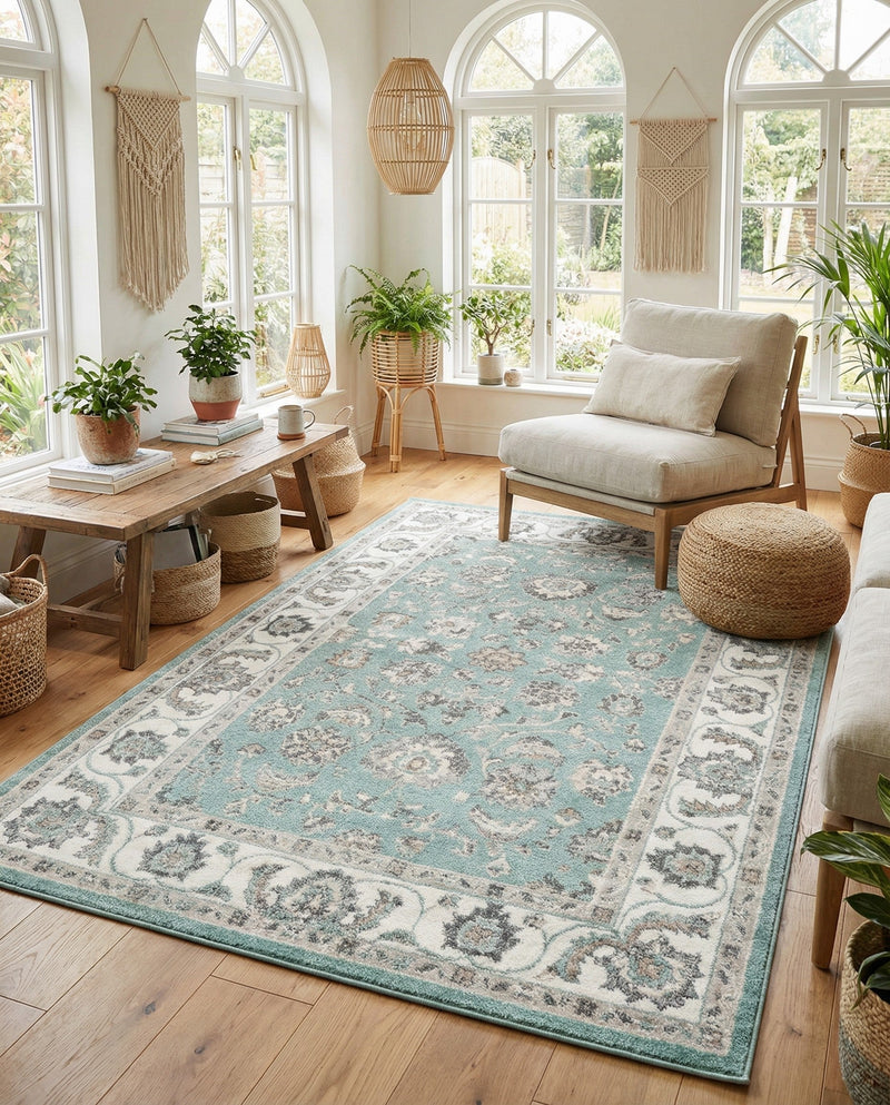 Adriana Terrace Collection Area Rug -  Positano (Aqua) Rectangle Aqua  lifestyle 17