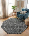 Marrakesh Lattice Collection Area Rug - Casablanca (Charcoal Gray) Octagon Charcoal Gray  lifestyle 73