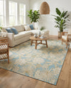 Seaside Blooms Collection Area Rug -  Shalimar Rectangle Soft Blue  lifestyle 27