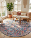 Zahara Oasis Collection Area Rug -  Nador Round Navy Blue  lifestyle 79