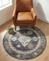 Desert Modern Eco Rug Series Collection Area Rug -  Mojave Round Charcoal Gray  lifestyle 66