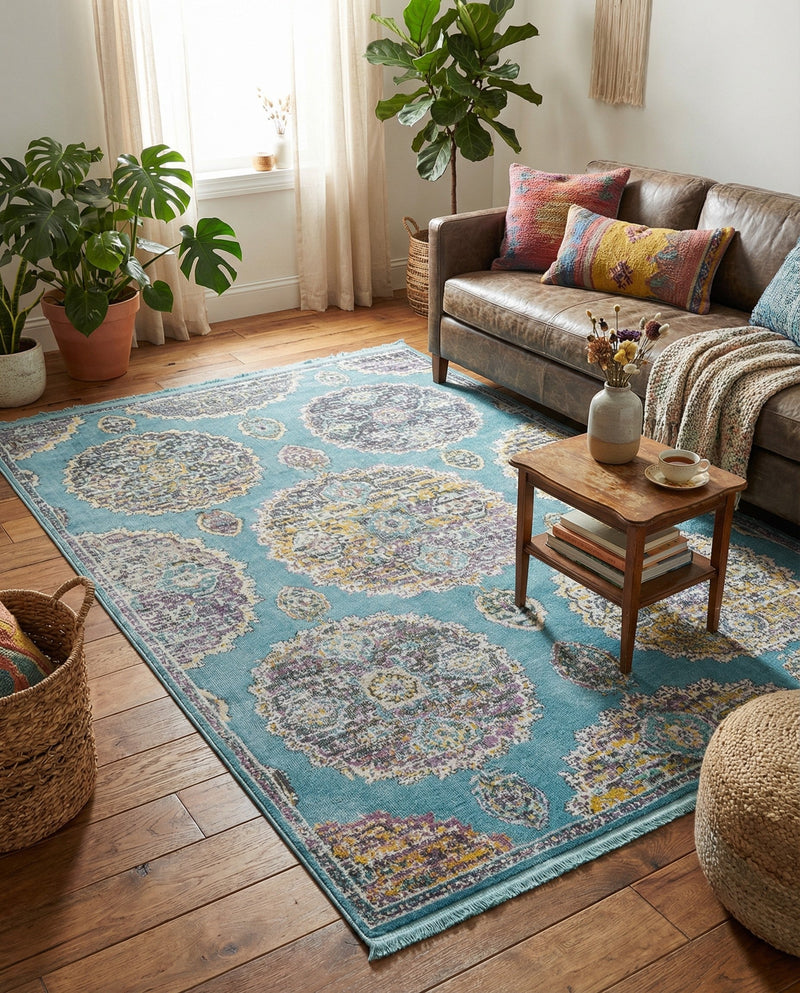Arcadia Rugs Collection Area Rug -  Atlantis (Blue) Rectangle Blue  lifestyle 10