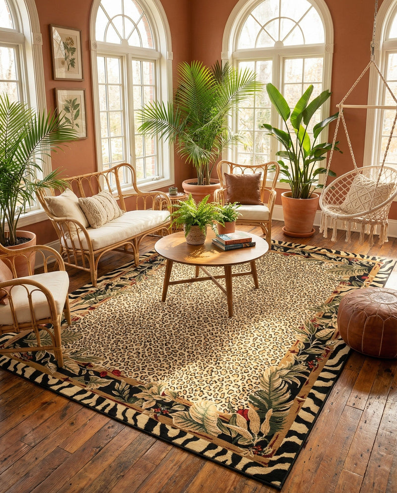 Savannah Sojourn Collection Area Rug -  Moremi Rectangle Cream  lifestyle 7