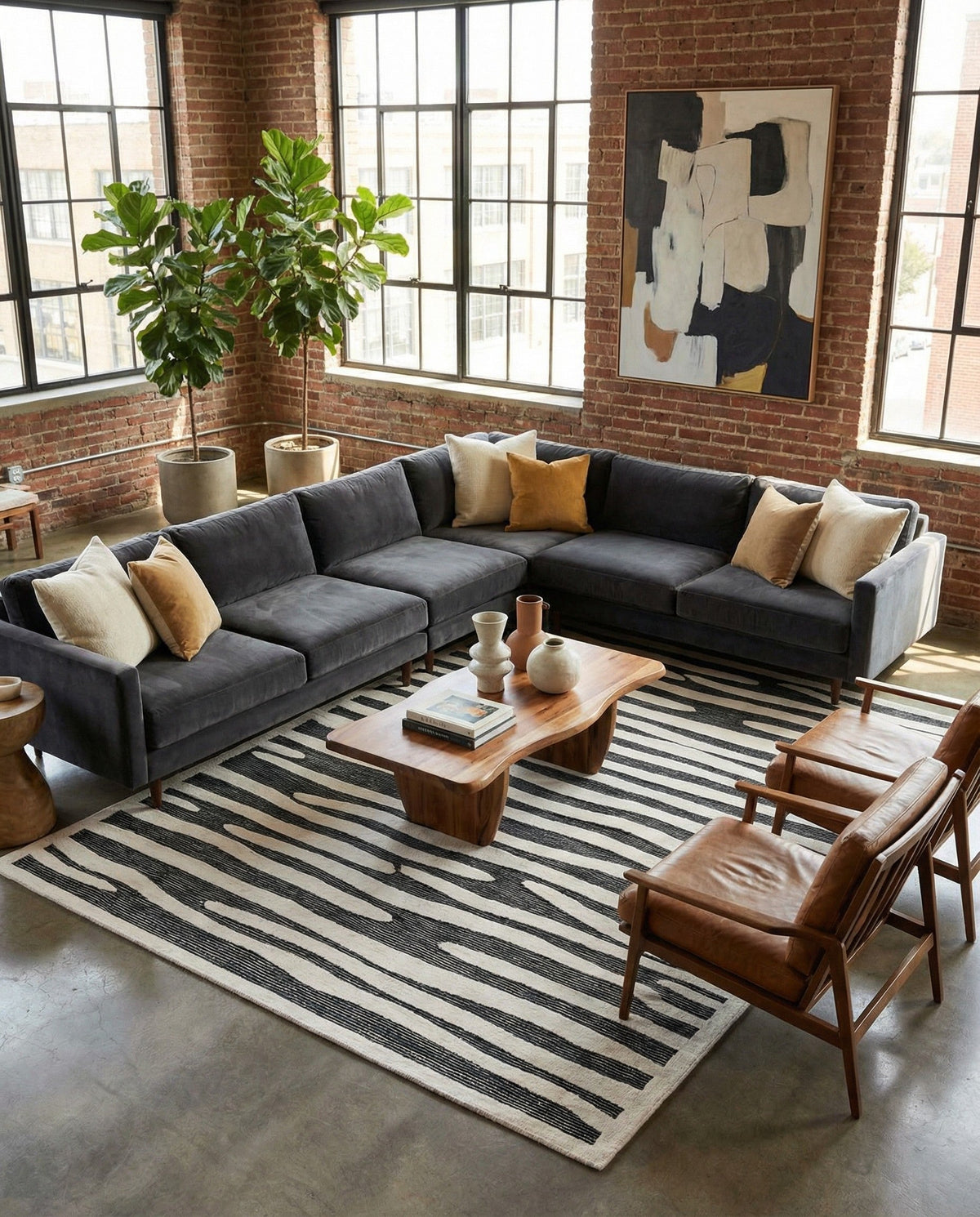Monochrome Collection Area Rug - Slate Rectangle Gray  lifestyle 11