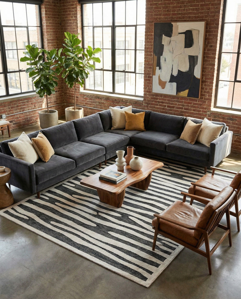 Monochrome Collection Area Rug - Slate Rectangle Gray  lifestyle 11