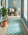 Marrakech Lattice Collection Area Rug - Medina (Turquoise) Runner Turquoise  lifestyle 39