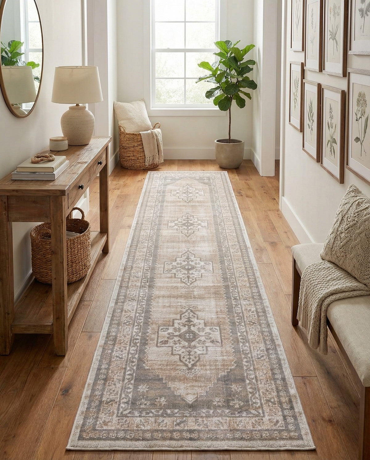 Savannah Series Collection Area Rug -  Augusta (Mink) Runner Mink  lifestyle 86