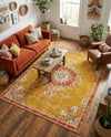 Brighton Terrace Collection Area Rug - Hove (Gold) Rectangle Gold  lifestyle 20