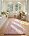 Cozy Comfort Shag Collection Area Rug - Haven (Pink) Runner Pink  lifestyle 69