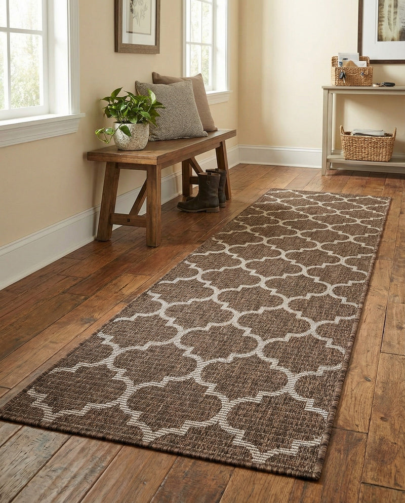 Savannah Pergola Collection Area Rug - Arbor (Brown) Runner Brown  lifestyle 34