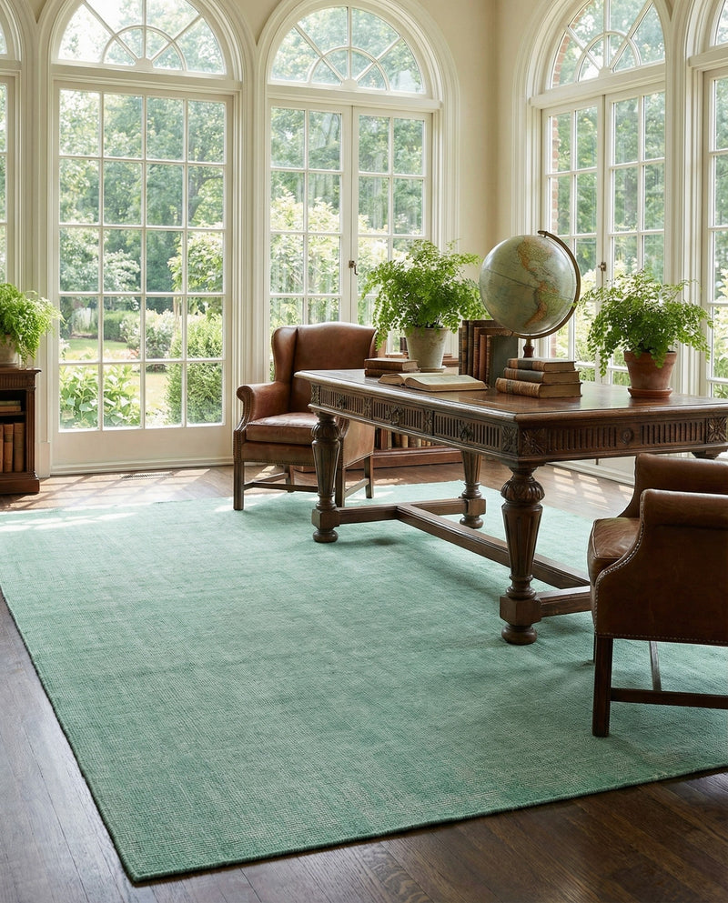 Berkshire Estate Collection Area Rug - Windsor (Green) Rectangle Green  lifestyle 4