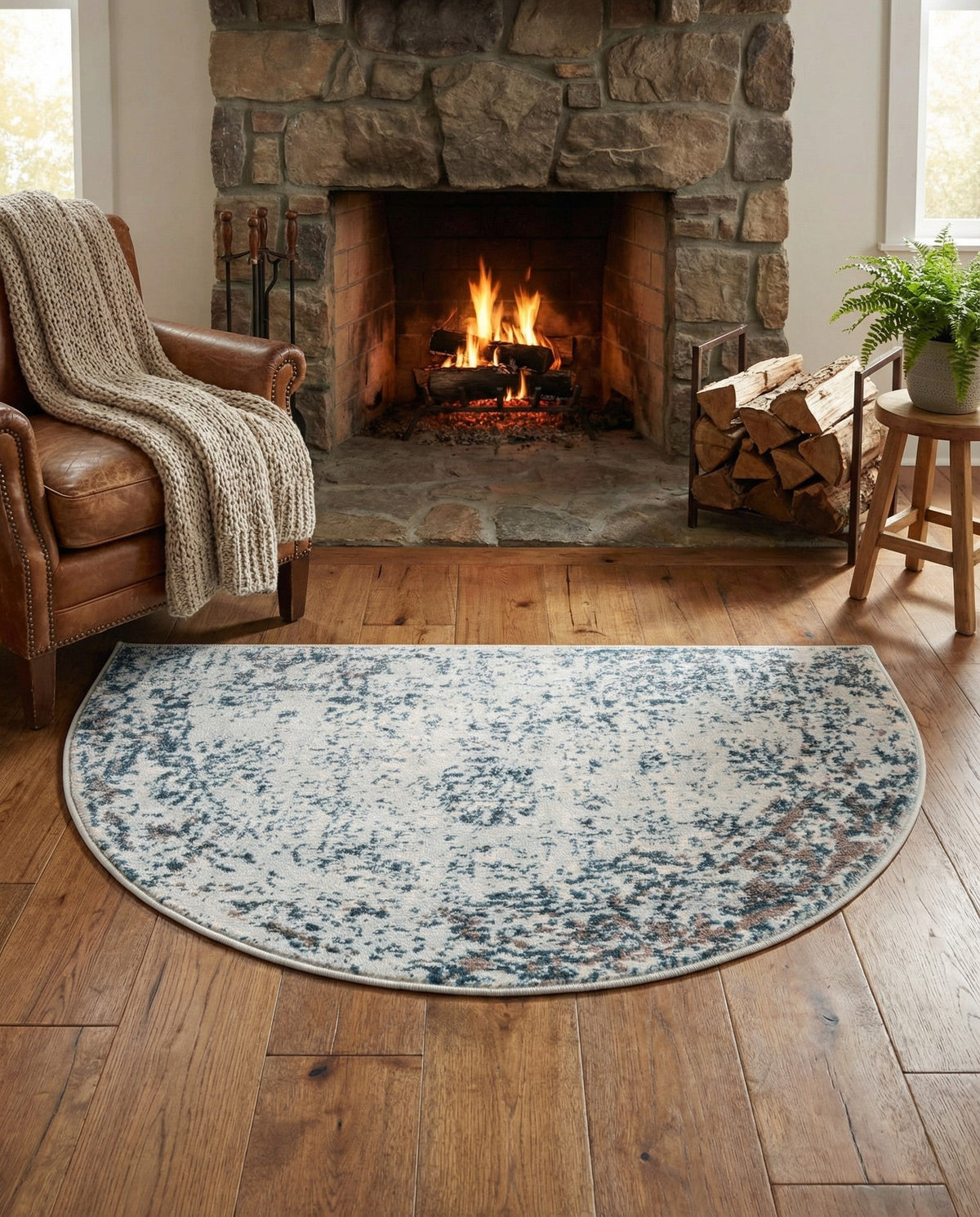Riviera Elegance Collection Area Rug - Antibes (Light Blue) Hearth Light Blue  lifestyle 101