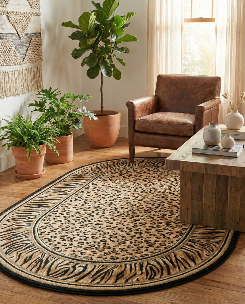 Savannah Sojourn Collection Area Rug -  Chobe Oval Light Brown  lifestyle 53