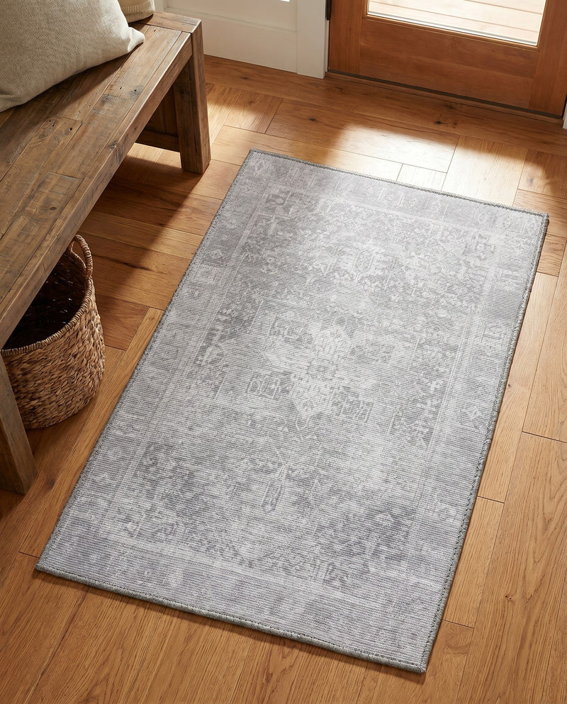 Heritage Elegance Collection Area Rug -  Windsor (Gray) Rectangle Gray  lifestyle 8