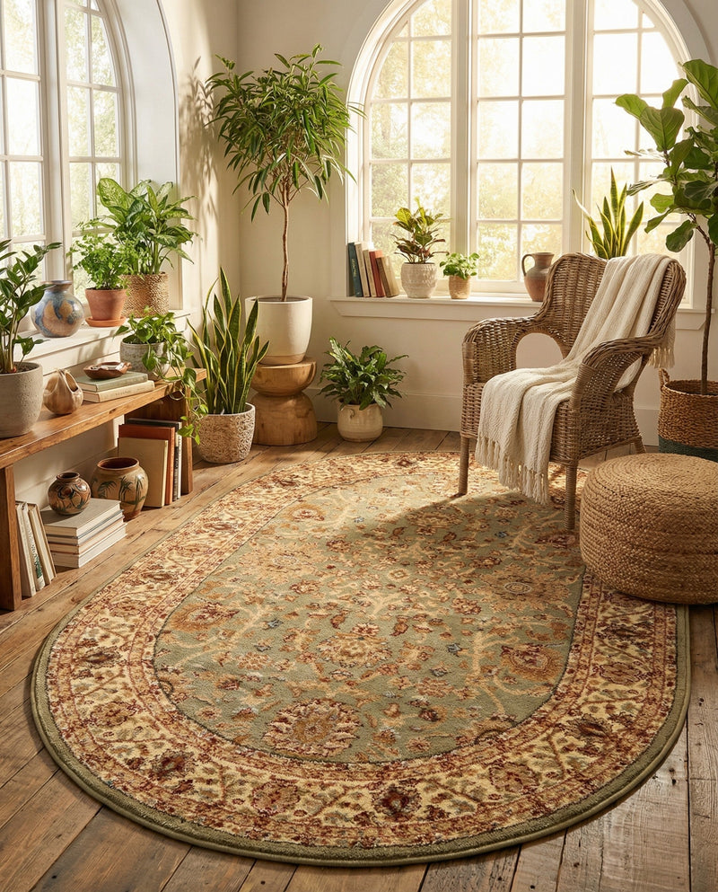 Jaipur Elegance Collection Area Rug -  City Oval Light Green  lifestyle 54