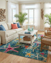 Sorrento Shores Collection Area Rug - Positano Rectangle Navy Blue  lifestyle 24