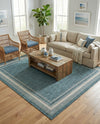 Terrace Fringe Collection Area Rug - Veranda (Teal) Square Teal  lifestyle 87