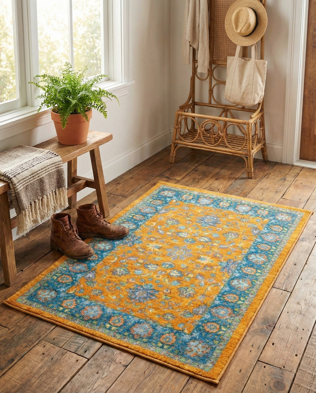 Casablanca Tapestry Collection Area Rug -  Marrakech (Sunshine Yellow) Rectangle Sunshine Yellow  lifestyle 15