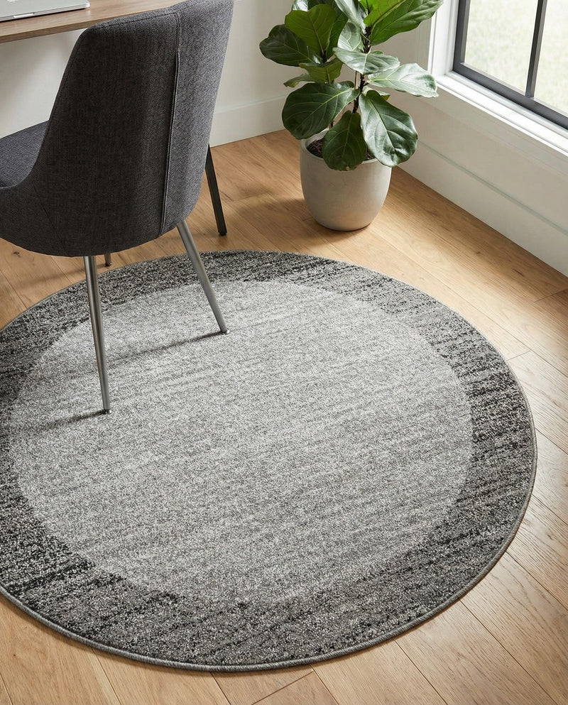 Studio Haven Collection Area Rug -  Conservatory (Light Gray) Round Light Gray  lifestyle 53